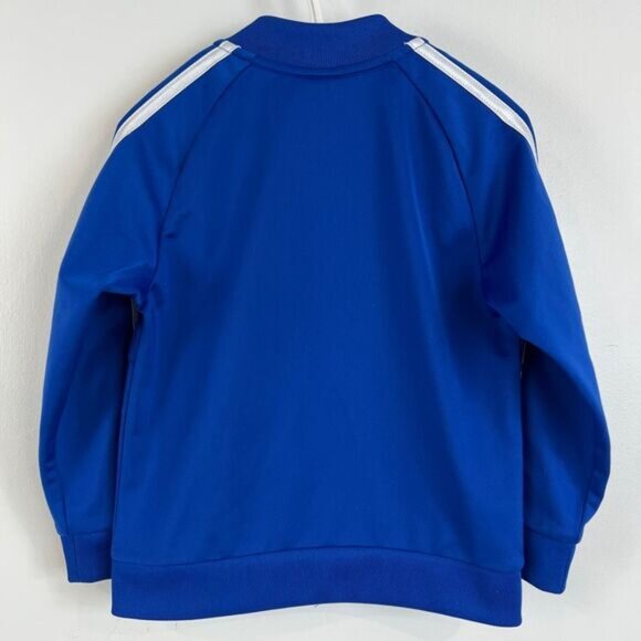 Adidas Toddler Size 3T Blue Full Zip Activewear Jacket Tracksuit Unisex Boy Girl - Picture 9 of 12